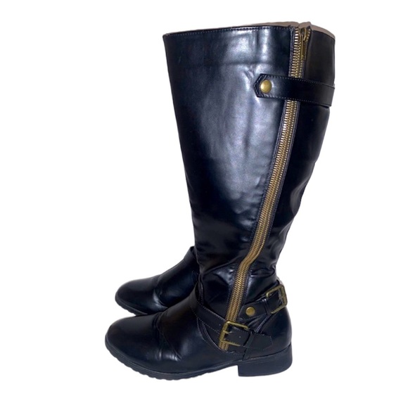 Vintage Black leather boots women’s size 9 - Picture 1 of 6
